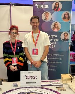 February marked LGBTQ+ History Month in the UK, and our Pride network has been busy celebrating across Softcat. 🎉

Brett Johnstone and Kiera Moore represented Softcat at , connecting with attendees and sharing insights into a career at Softcat. Across ou