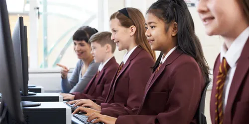 School children computers