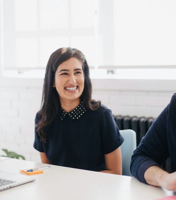 man woman laptop office