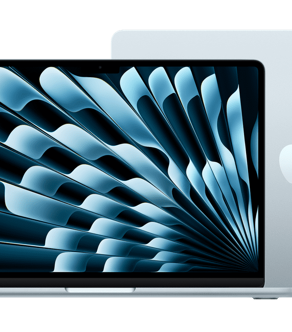 MacBook Air 13 in Sky Blue Pure Front MacBook Air 15 in Sky Blue 