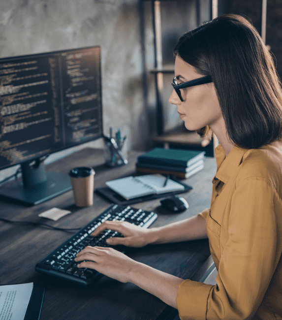 woman coding