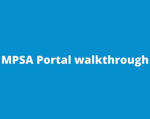 MPSA Portal walkthrough